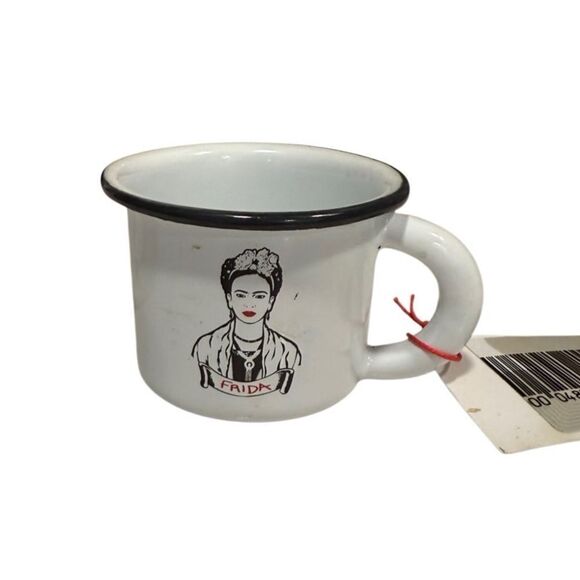 NWT Frida Kahlo Tin enamel Espresso Cup cdmx museum gift shop tourist memento - Picture 2 of 5